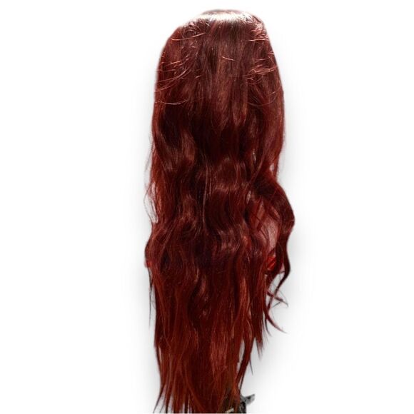 Dark Red Auburn Wavy Long Wig 26-28" NEW - Picture 3 of 4